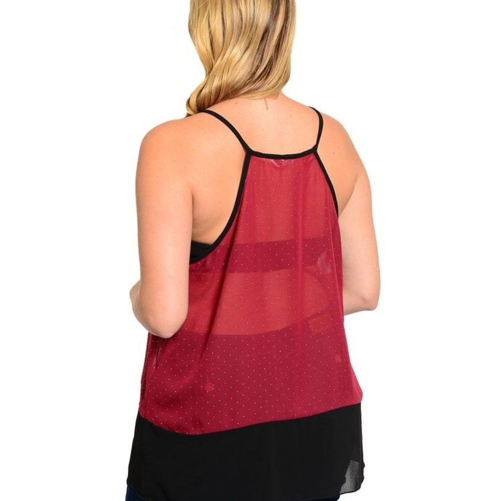 BANABEE Women's Sheer Cami Top Spaghetti-Strap PLUS SIZE 1XL - Picture 2 of 2